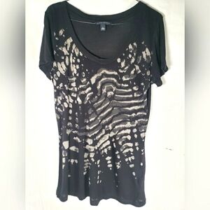 Banana Republic Black and Gray Short Sleeve Graphic T-Shirt Sz M